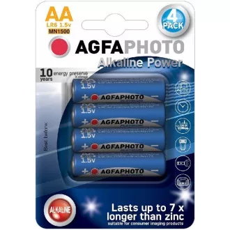 AgfaPhoto Power Alkalibatterien LR06/AA, Blister 4 Stück