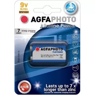 AgfaPhoto Power Alkaline Batterie 9V, Blister 1 Stück