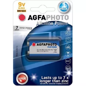 AgfaPhoto Power Alkaline Batterie 9V, Blister 1 Stück