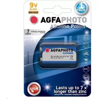 AgfaPhoto Power Alkaline Batterie 9V, Blister 1 Stück