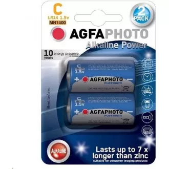 AgfaPhoto Power Alkaline-Batterie LR14 / C, Blister 2 Stück