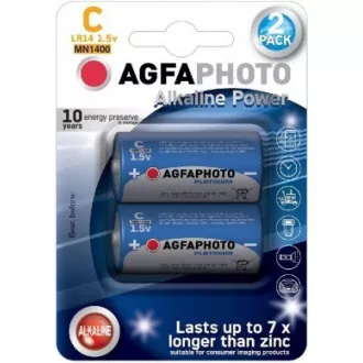 AgfaPhoto Power Alkaline-Batterie LR14 / C, Blister 2 Stück