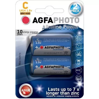 AgfaPhoto Power Alkaline-Batterie LR14 / C, Blister 2 Stück
