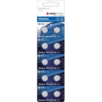AgfaPhoto alkalische Knopfbatterie LR44-LR1154-AG13, Blister 10 Stück AgfaPhoto alkalische Knopfbatterie LR44-LR1154-AG13, Blister 10 Stück