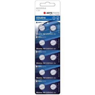 AgfaPhoto alkalische Knopfbatterie LR44-LR1154-AG13, Blister 10 Stück AgfaPhoto alkalische Knopfbatterie LR44-LR1154-AG13, Blister 10 Stück
