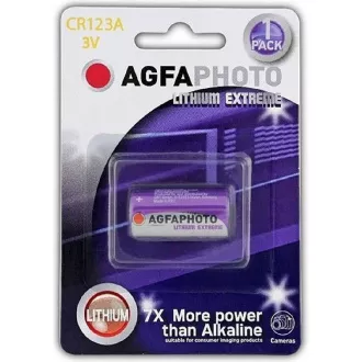 AgfaPhoto Lithium-Fotobatterie CR123A, Blister 1 Stück