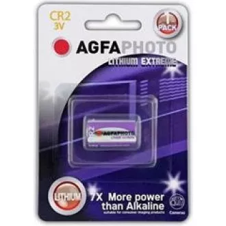 AgfaPhoto Lithium-Fotobatterie CR2, Blister 1 Stück