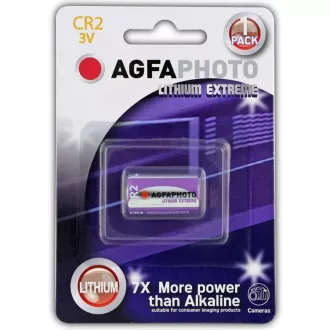 AgfaPhoto Lithium-Fotobatterie CR2, Blister 1 Stück