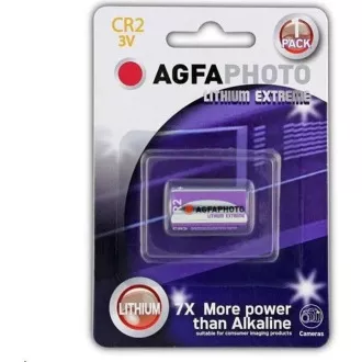 AgfaPhoto Lithium-Fotobatterie CR2, Blister 1 Stück