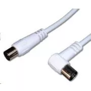 PREMIUMCORD TV-Antennenkabel 10m, 90°-Stecker (koaxial, M/F, 75 Ohm)