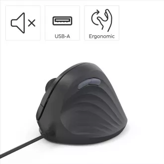 Hama vertikale ergonomische kabelgebundene Maus ECM-500R, rechtshändig, schwarz