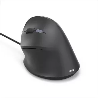 Hama vertikale ergonomische kabelgebundene Maus ECM-500L, für Linkshänder, schwarz