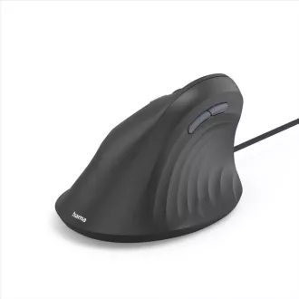 Hama vertikale ergonomische kabelgebundene Maus ECM-500L, für Linkshänder, schwarz