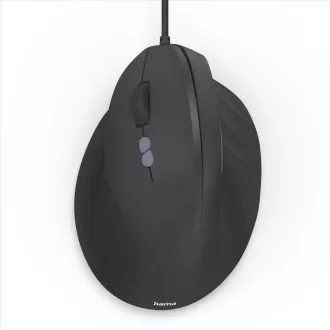 Hama vertikale ergonomische kabelgebundene Maus ECM-500L, für Linkshänder, schwarz