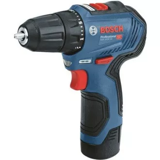BOSCH GSR 12V-30, Akku-Bohrschrauber, 0 - 420 / 0 - 1.600 U/min, 8 mm, Bitsatz und Bohrer, Tasche