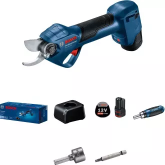 BOSCH Pro Pruner, kabellose Gartenschere, 25 mm, 12, 0 V, Schnellladegerät