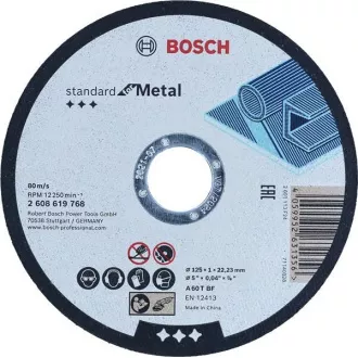 BOSCH gerade Trennscheibe Standard für Metall, A 60 T BF, 125 mm, 22, 23 mm, 1 mm