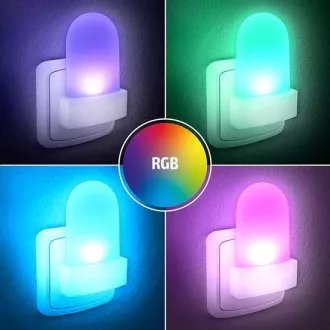 Solight RGB LED-Nachtlicht mit Lichtsensor, wählbare Lichtfarbe, 230V Solight RGB LED-Nachtlicht mit Lichtsensor, wählbare Lichtfarbe, 230V