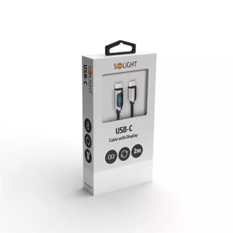 Solight USB-C Kabel mit Display, USB-C Stecker - USB-C Stecker, 100W, 2m Solight USB-C Kabel mit Display, USB-C Stecker - USB-C Stecker, 100W, 2m