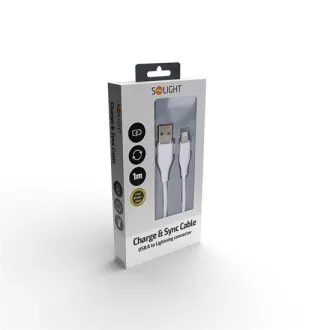 Solight Lightning Kabel, USB 2.0 A Stecker - Lightning Stecker, Silikon, 1m Solight Lightning Kabel, USB 2.0 A Stecker - Lightning Stecker, Silikon, 1m