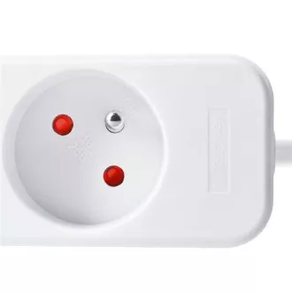 Solight Verlängerungskabel 3m, 3 Steckdosen, 16A/3680W, PVC, weiß