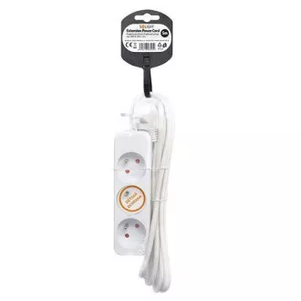 Solight Verlängerungskabel 5m, 3 Steckdosen, 16A/3680W, PVC, weiß Solight Verlängerungskabel 5m, 3 Steckdosen, 16A/3680W, PVC, weiß