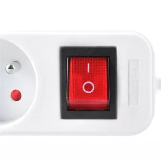 Solight Verlängerungskabel 3m, 5 Steckdosen, Schalter, 16A/3680W, PVC, weiß Solight Verlängerungskabel 3m, 5 Steckdosen, Schalter, 16A/3680W, PVC, weiß