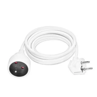 Solight Verlängerungskabel 5m, 1 Steckdose, 16A/3680W, PVC, weiß Solight Verlängerungskabel 5m, 1 Steckdose, 16A/3680W, PVC, weiß