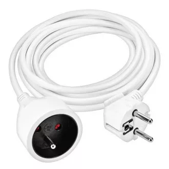 Solight Verlängerungskabel 5m, 1 Steckdose, 16A/3680W, PVC, weiß Solight Verlängerungskabel 5m, 1 Steckdose, 16A/3680W, PVC, weiß
