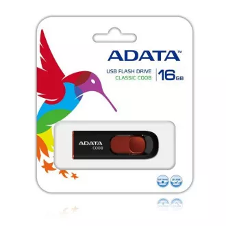 ADATA Flash Disk 16GB C008, USB 2.0 Classic, schwarz