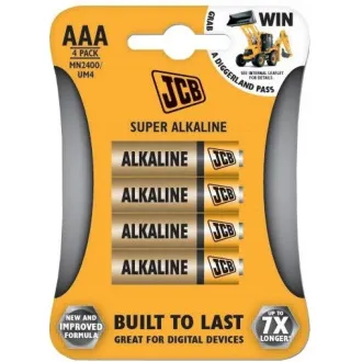 JCB SUPER Alkaline-Batterien LR03, Blister 4 Stück