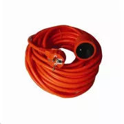 Solight Verlängerungskabel - Stecker, 1 Buchse, 20m, 3 x 1, 5mm2, orange