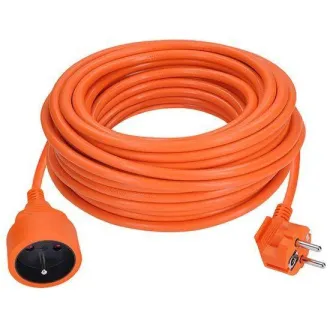 Solight Verlängerungskabel - Stecker, 1 Buchse, 20m, 3 x 1, 5mm2, orange