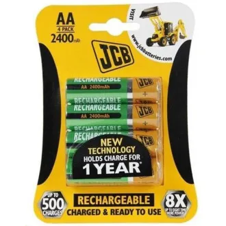 JCB RTU NiMH AA / R06, min.2400mAh, vorgeladen, Blister 4 Stück JCB RTU NiMH AA / R06, min.2400mAh, vorgeladen, Blister 4 Stück