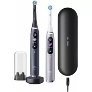 Oral-B iO Series 9 Duo Black Onyx & Rose Quartz elektrisches Zahnbürsten-Set, magnetisch, 7 Modi, AI