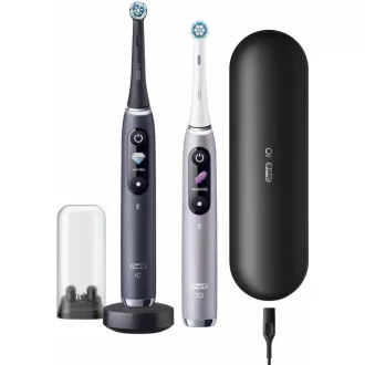 Oral-B iO Series 9 Duo Black Onyx & Rose Quartz elektrisches Zahnbürsten-Set, magnetisch, 7 Modi, AI