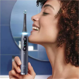 Oral-B iO Series 9 Duo Black Onyx & Rose Quartz elektrisches Zahnbürsten-Set, magnetisch, 7 Modi, AI