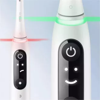 Oral-B iO Series 6 Duo White & Pink Sand elektrisches Zahnbürsten-Set, 5 Modi, AI, Timer