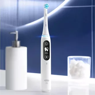 Oral-B iO Series 6 Duo White & Pink Sand elektrisches Zahnbürsten-Set, 5 Modi, AI, Timer