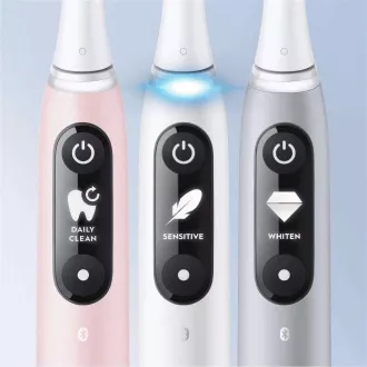 Oral-B iO Series 6 Duo White & Pink Sand elektrisches Zahnbürsten-Set, 5 Modi, AI, Timer