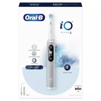Elektrische Zahnbürste Oral-B iO Series 6 Grey Opal, magnetisch, 5 Betriebsarten, Drucksensor, AI, Etui Elektrische Zahnbürste Oral-B iO Series 6 Grey Opal, magnetisch, 5 Betriebsarten, Drucksensor, AI, Etui