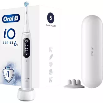 Oral-B iO Series 6 elektrische Zahnbürste, 5 Betriebsarten, Timer, Drucksensor, mobile App, weiß