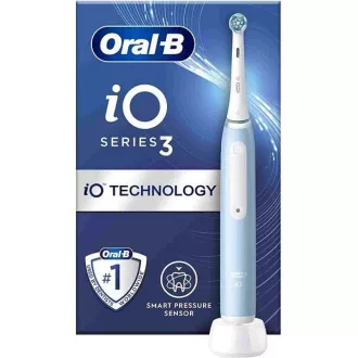 Elektrische Zahnbürste Oral-B iO3 Ice Blue, magnetisch, 3 Betriebsarten, Timer, Drucksensor, blau Elektrische Zahnbürste Oral-B iO3 Ice Blue, magnetisch, 3 Betriebsarten, Timer, Drucksensor, blau