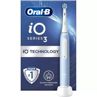 Elektrische Zahnbürste Oral-B iO3 Ice Blue, magnetisch, 3 Betriebsarten, Timer, Drucksensor, blau Elektrische Zahnbürste Oral-B iO3 Ice Blue, magnetisch, 3 Betriebsarten, Timer, Drucksensor, blau