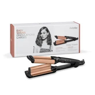 BABYLISS W2447E Dreifach-Lockenstab, Keramikoberfläche, 3 Temperaturstufen, automatische Abschaltung, hitzebeständiges Gehäuse
