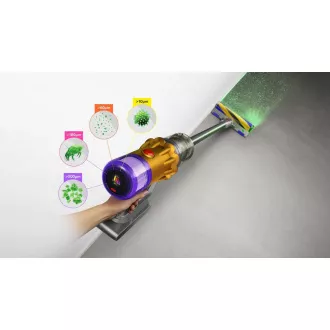 Dyson V12 Detect Slim Absolute 2023, kabelloser Staubsauger, Beleuchtungs-Technologie, 3 Modi, LCD-Display