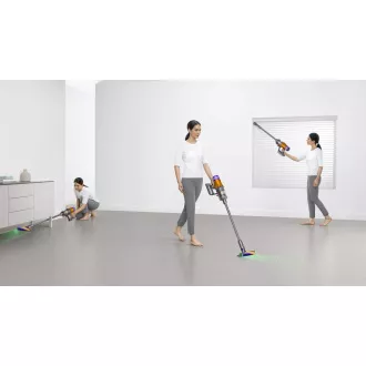 Dyson V12 Detect Slim Absolute 2023, kabelloser Staubsauger, Beleuchtungs-Technologie, 3 Modi, LCD-Display