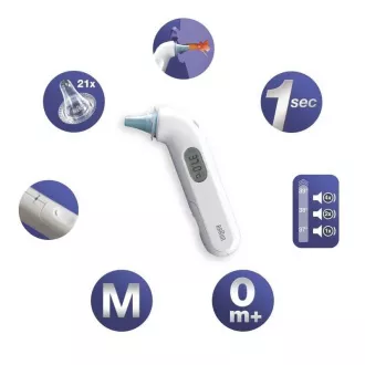 Braun IRT 3030 ThermoScan 3 Kinderthermometer, berührungslos, Infrarot, im Ohr