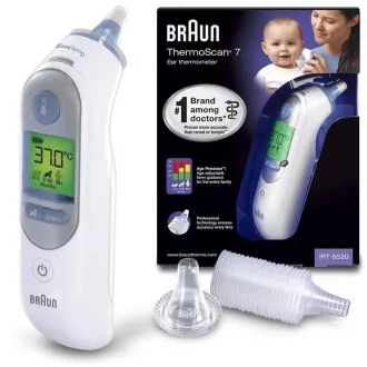 Braun IRT 6520 ThermoScan 7 berührungsloses Thermometer, digital, Ohr, Speicher für 9 Messungen