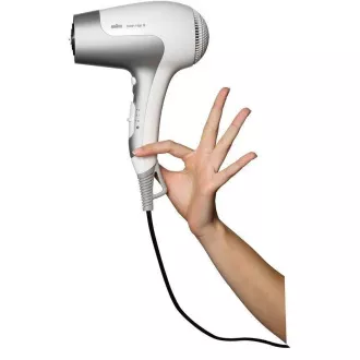 Braun Satin Hair 5 HD580 Haartrockner, 2500 W, 2 Geschwindigkeiten, 3 Temperaturen, Aufhängeöse, weiß